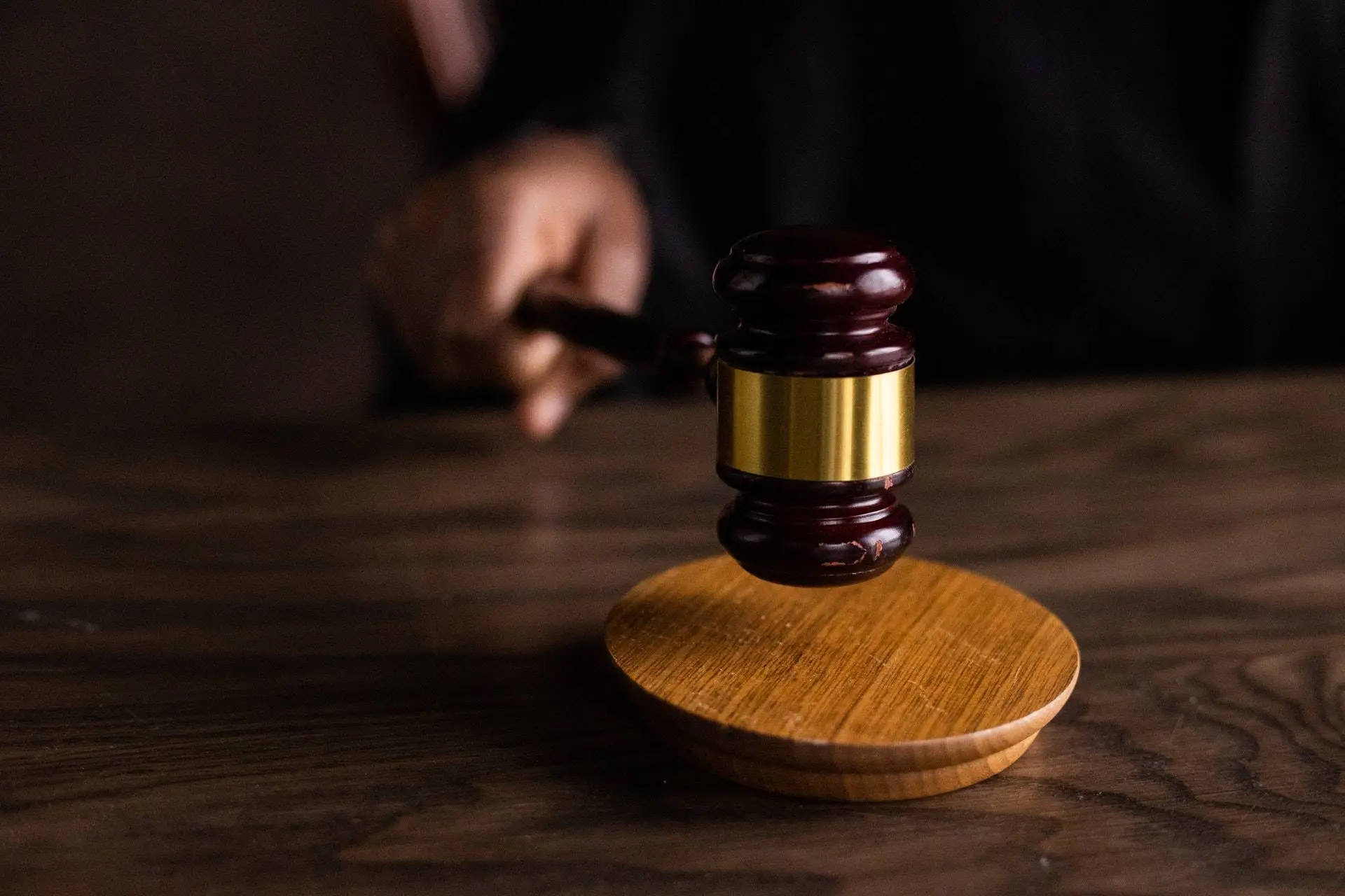 Court hammer on table